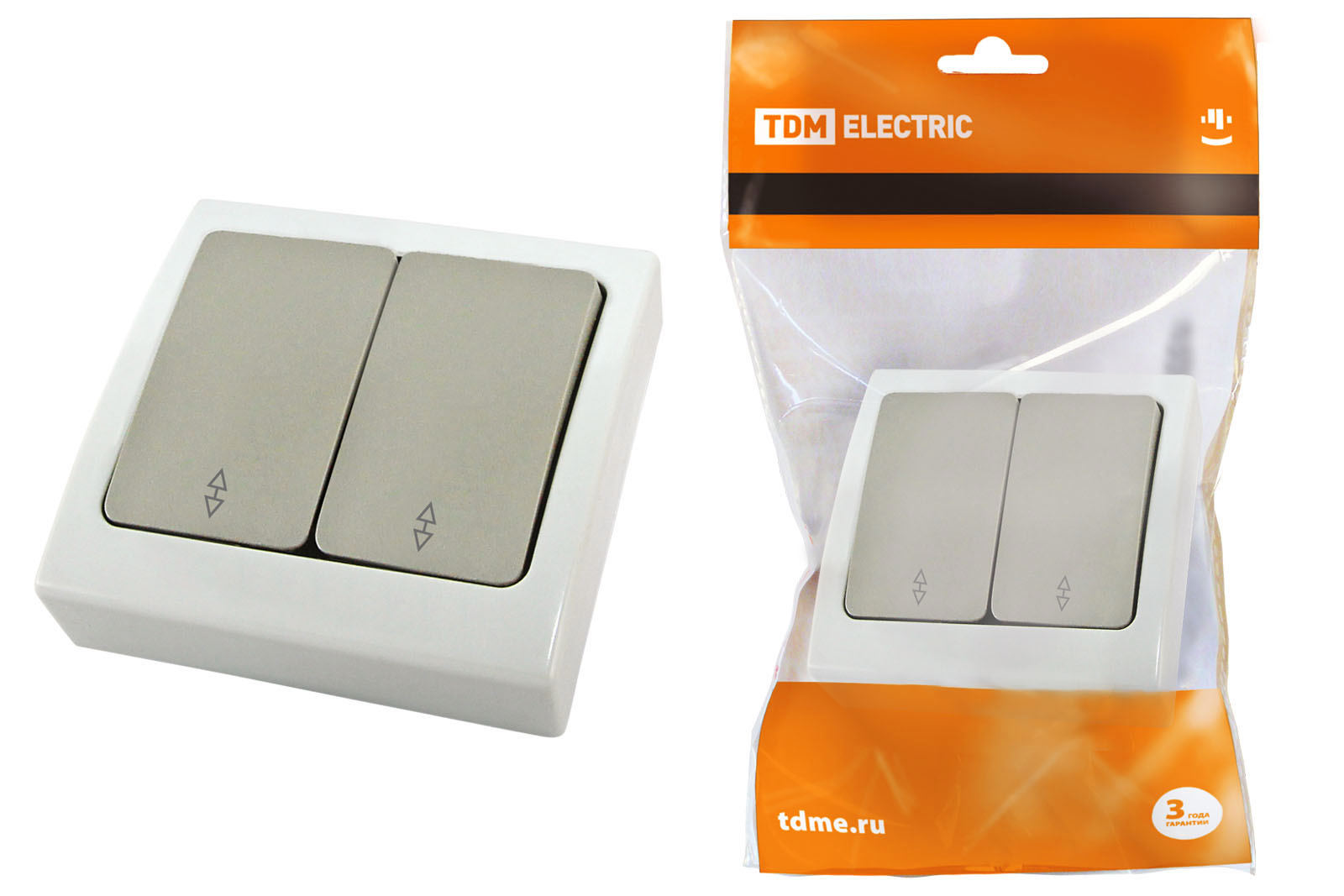 Переключатель на 2 направления 2-кл. скрытой установки IP54 10А Вуокса
